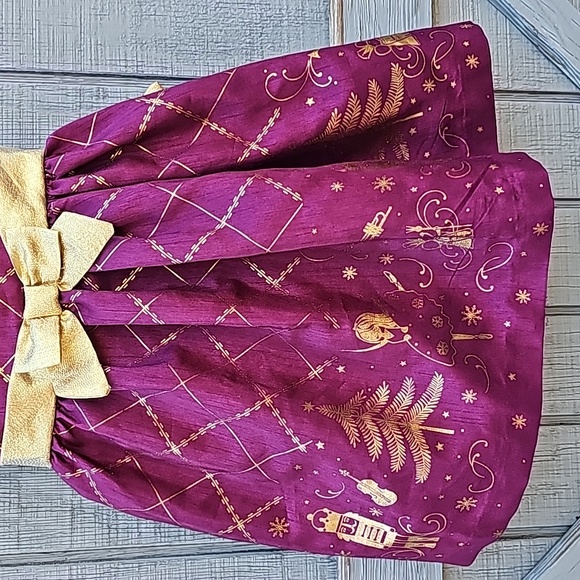 Bonnie Jean Girls Size 4 Burgundy, Gold Nutcracker Themed Holiday Dress Used - Picture 5 of 12